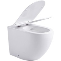 Приставной безободковый унитаз Aquanet Rimless Cetus 2.0 F LX-1902, Cetus 2.0 F, крышка микролифт, цвет белый