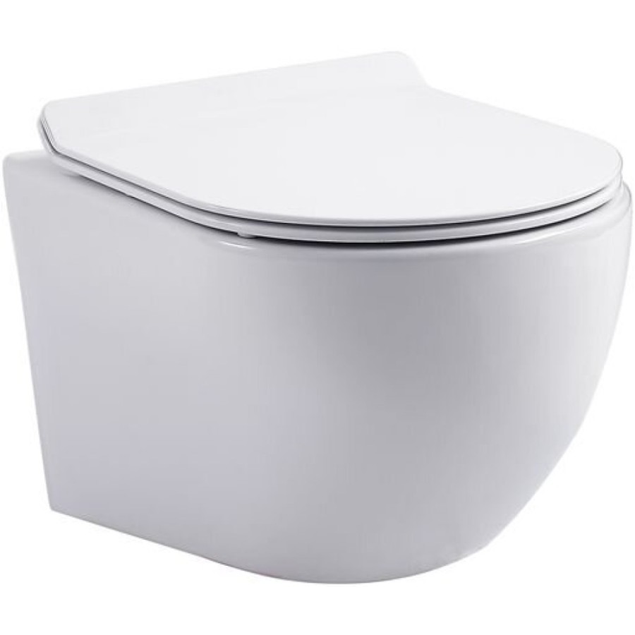 Подвесной безободковый унитаз Aquanet Tornado CETUS W Short T 332171, крышка микролифт, цвет белый