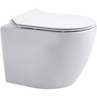 Подвесной безободковый унитаз Aquanet Tornado CETUS W Short T 332171, крышка микролифт, цвет белый