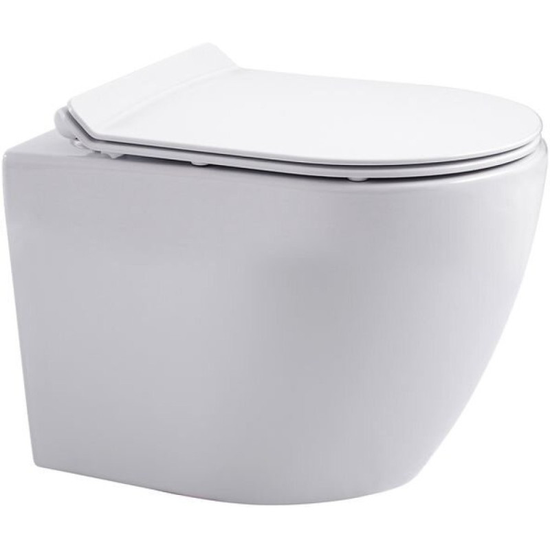 Подвесной безободковый унитаз Aquanet Tornado CETUS W Short T 332171, крышка микролифт, цвет белый