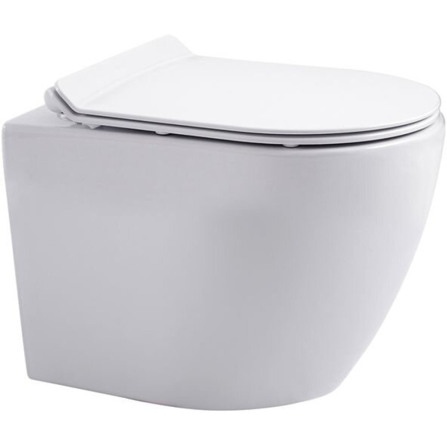 Подвесной безободковый унитаз Aquanet Tornado CETUS W Short T 332171, крышка микролифт, цвет белый