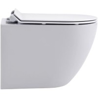 Подвесной безободковый унитаз Aquanet Tornado CETUS W Short T 332171, крышка микролифт, цвет белый