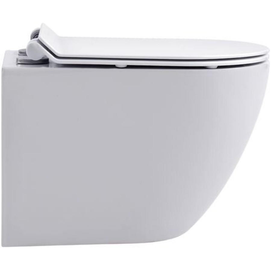 Подвесной безободковый унитаз Aquanet Tornado CETUS W Short T 332171, крышка микролифт, цвет белый