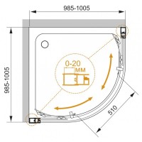 Душевой уголок Cezares Momento-R-2-100-C-Cr 100 x 100 x 195 см без поддона, стекло прозрачное