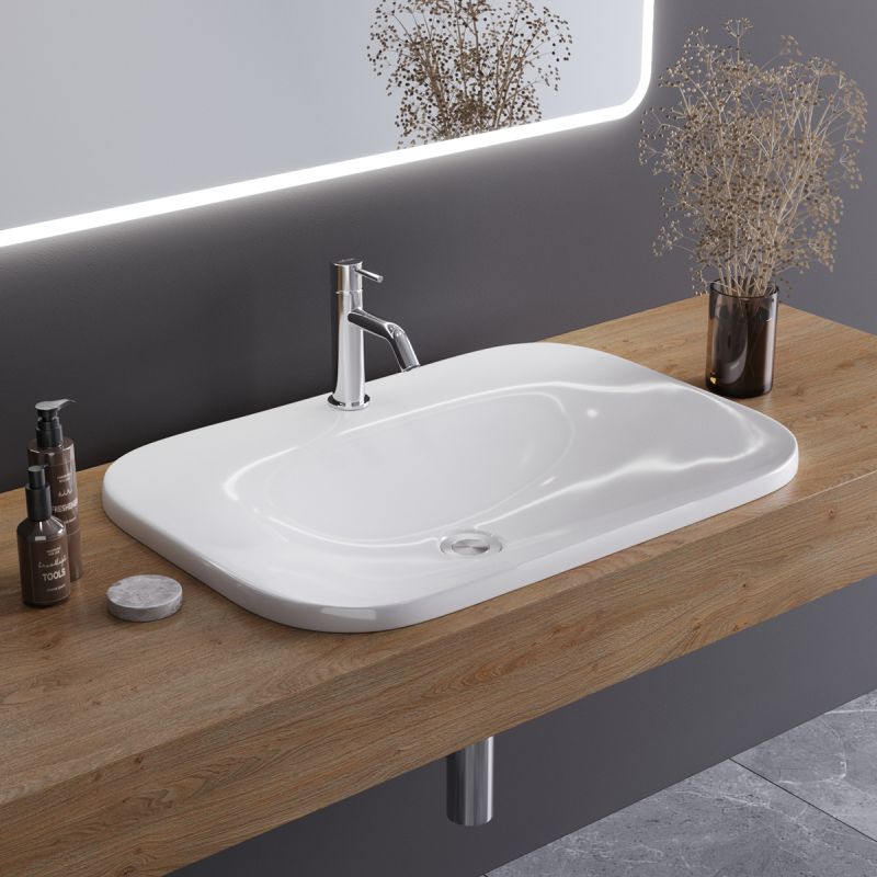 Раковина накладная керамическая полувстраиваемая Cezares CZR-DRO-65-LVB