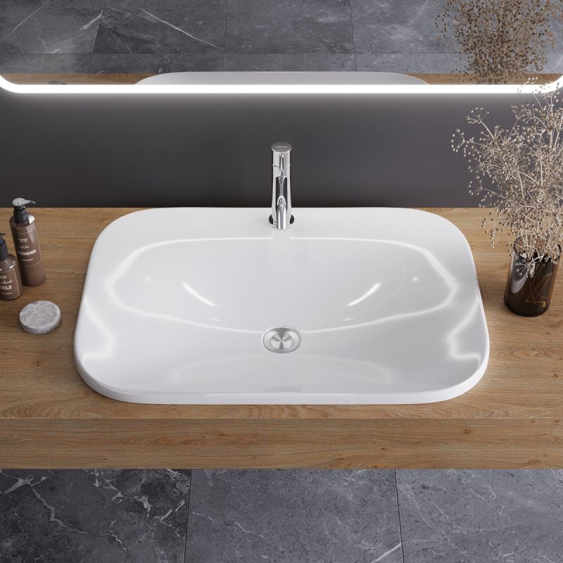 Раковина накладная керамическая полувстраиваемая Cezares CZR-DRO-65-LVB