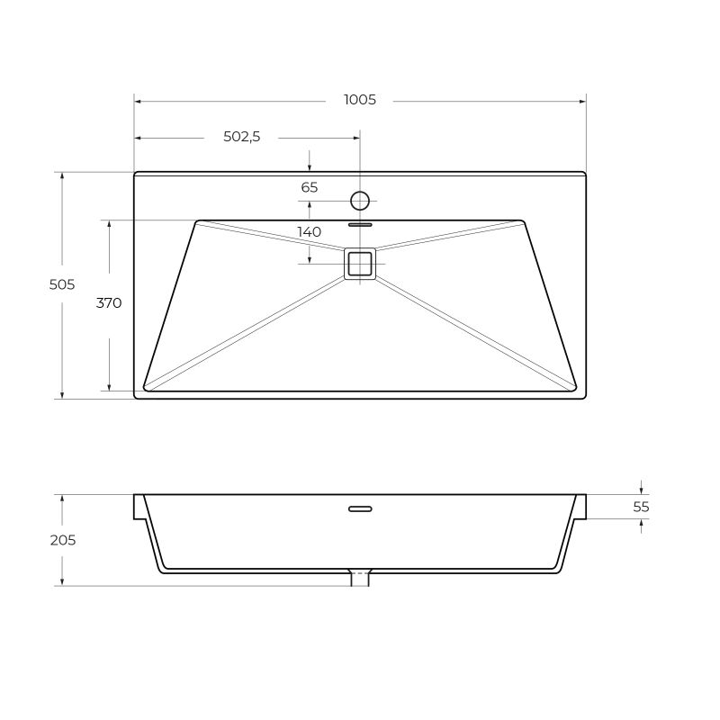 Керамическая раковина CEZARES CRYSTAL CZR-1188-1000/500