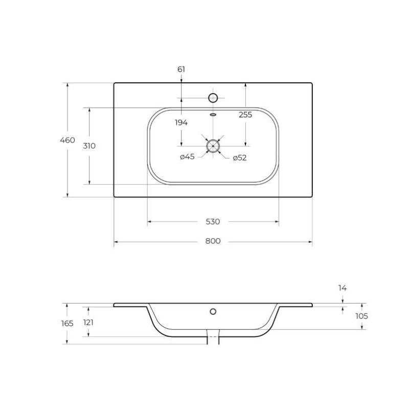 Керамическая раковина CEZARES CZR-NAT-80-LVB