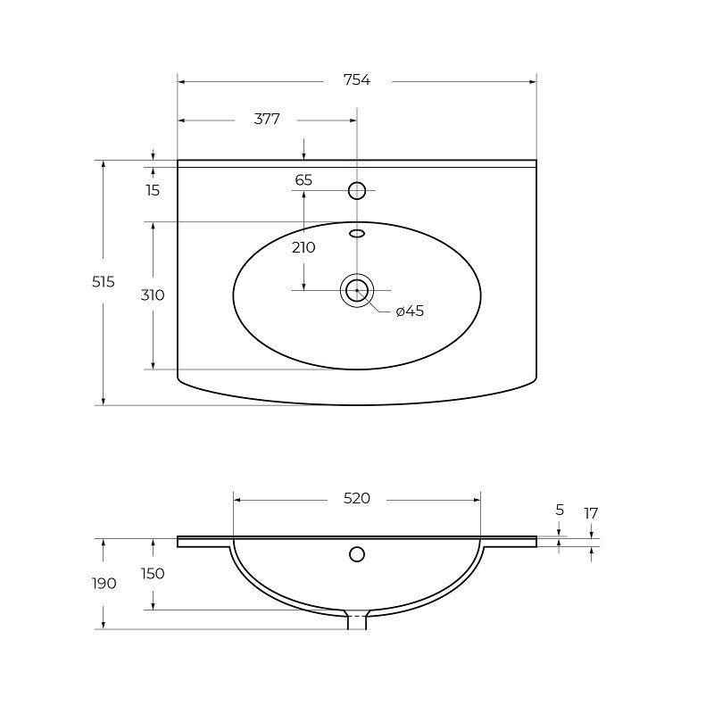 Керамическая раковина COMFORT 50132