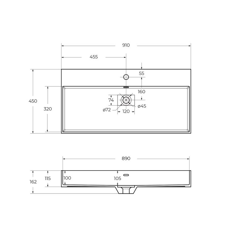 Раковина из искусственного мрамора CEZARES 50263 Bianco