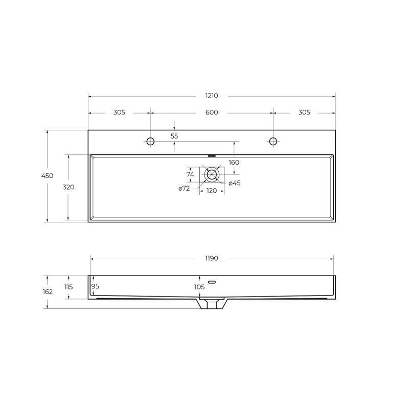 Раковина из искусственного мрамора CEZARES 50314 Bianco opaco
