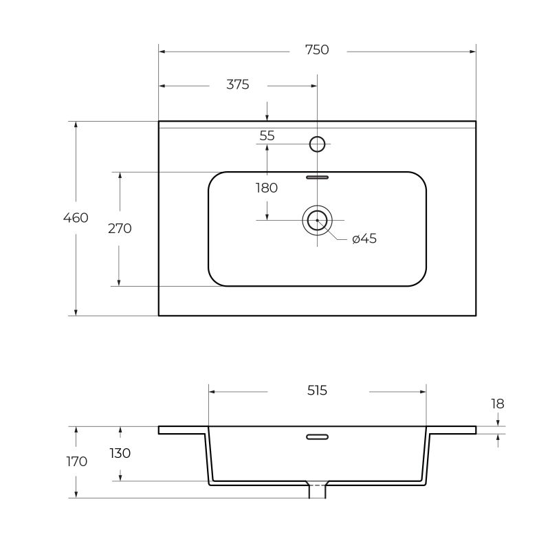 Керамическая раковина CEZARES 50201