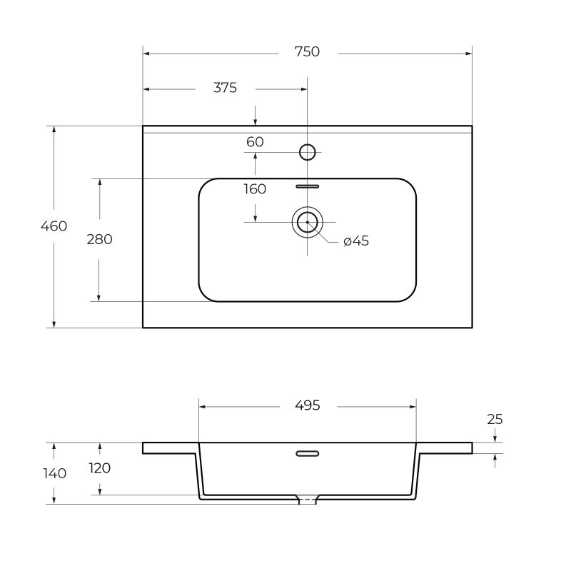 Раковина из искусственного мрамора CEZARES 50169