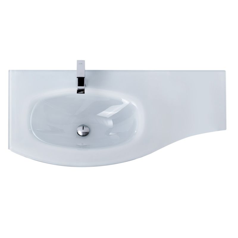Стеклянная раковина левосторонняя CEZARES 82409 Extra Bianco