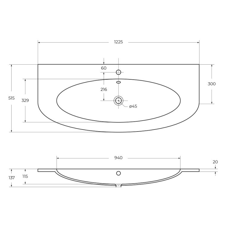 Раковина из искусственного мрамора CEZARES 50178 Bianco