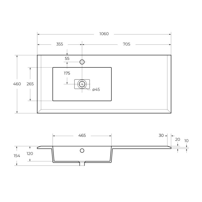 Раковина из искусственного мрамора CEZARES 50213 Bianco opaco
