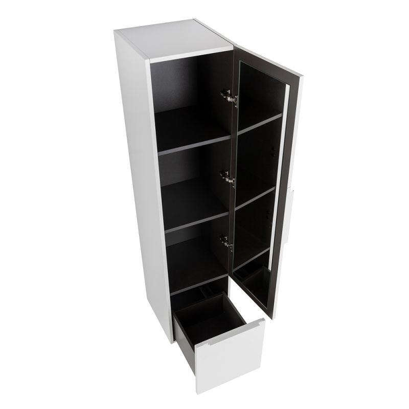 Колонна подвесная с распашной дверью, с зеркалом внутри, одним выдвижным ящиком, реверсивная CEZARES PREMIUM 55501 Bianco opaco