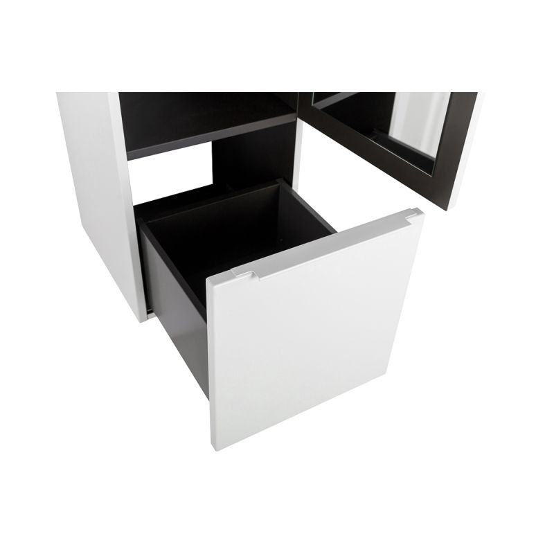 Колонна подвесная с распашной дверью, с зеркалом внутри, одним выдвижным ящиком, реверсивная CEZARES PREMIUM 55501 Bianco opaco