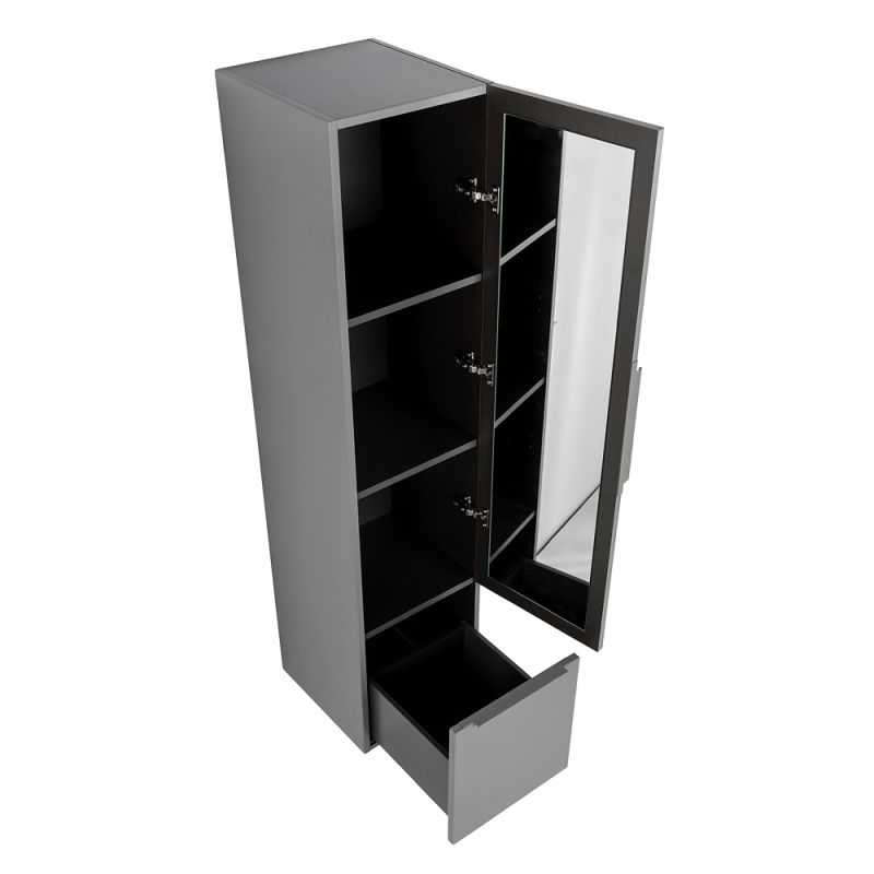 Колонна подвесная с распашной дверью, с зеркалом внутри, одним выдвижным ящиком, реверсивная CEZARES PREMIUM 55504 Серый