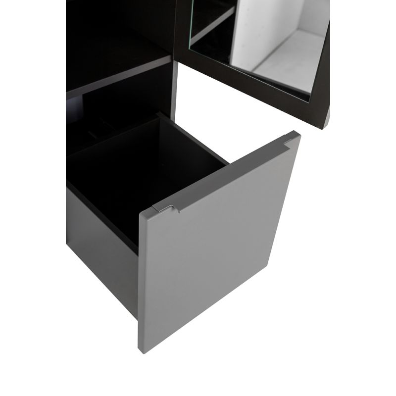 Колонна подвесная с распашной дверью, с зеркалом внутри, одним выдвижным ящиком, реверсивная CEZARES PREMIUM 55504 Серый