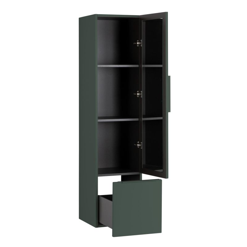 Колонна подвесная с распашной дверью, с зеркалом внутри, одним выдвижным ящиком, реверсивная CEZARES PREMIUM 55505 Зеленый