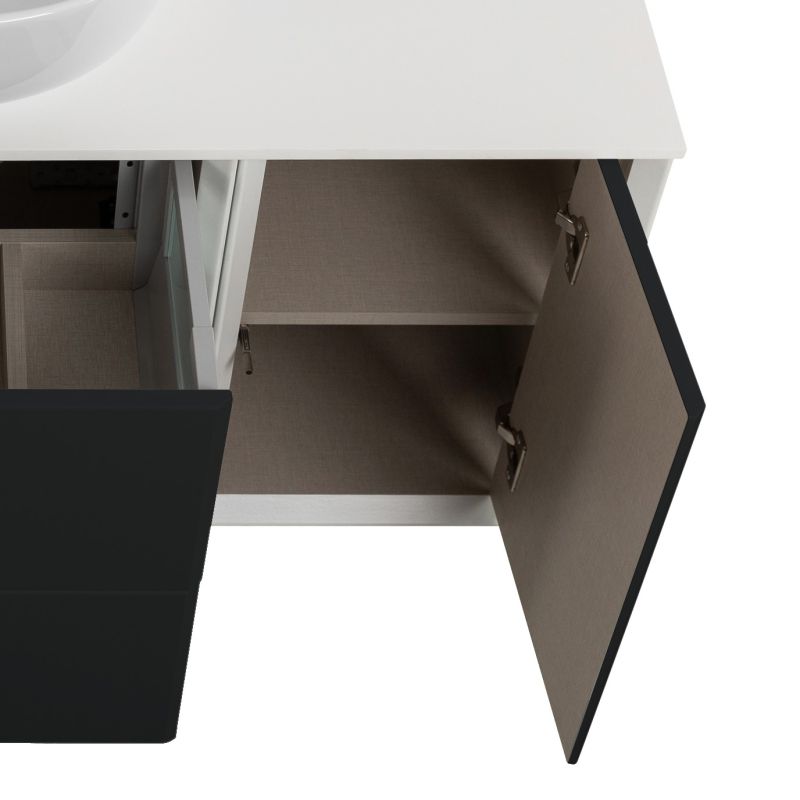 Шкафчик подвесной с одной дверцей, совместимый с базой под раковину CEZARES BELLAGIO 54863 grafite