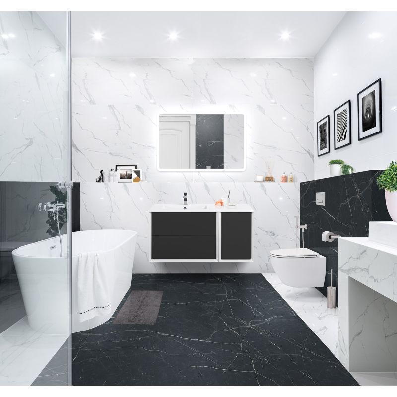 Шкафчик подвесной с одной дверцей, совместимый с базой под раковину CEZARES BELLAGIO 54863 grafite