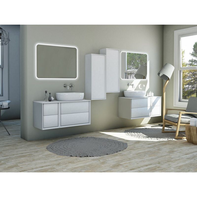 Шкафчик подвесной совместимый с базой под раковину CEZARES BELLAGIO 54717 Bianco opaco