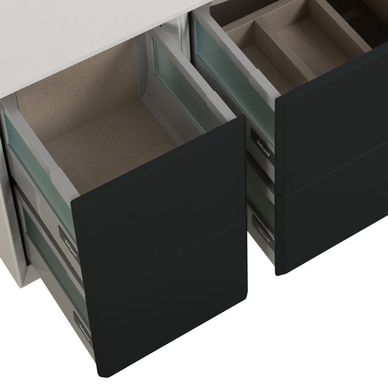 Шкафчик подвесной совместимый с базой под раковину CEZARES BELLAGIO 54718 Grafite