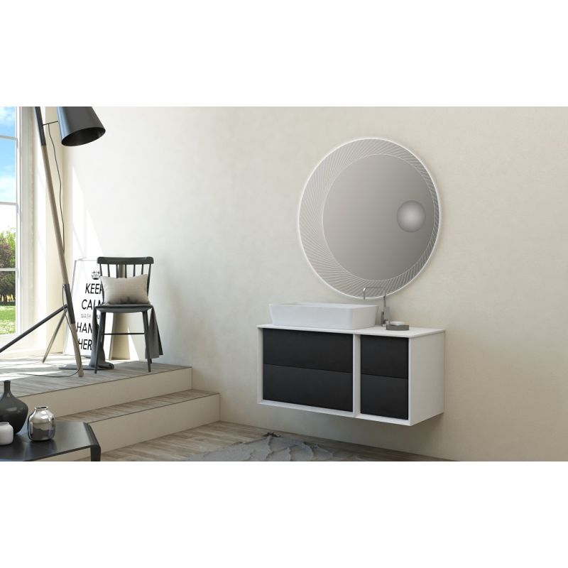 Шкафчик подвесной совместимый с базой под раковину CEZARES BELLAGIO 54718 Grafite