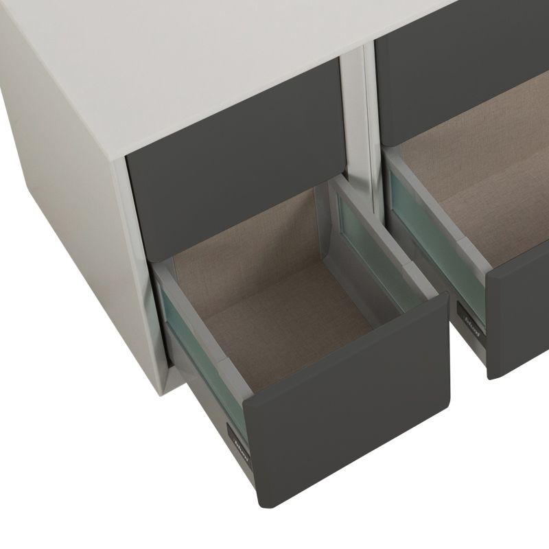 Шкафчик подвесной совместимый с базой под раковину CEZARES BELLAGIO 55302 Серый