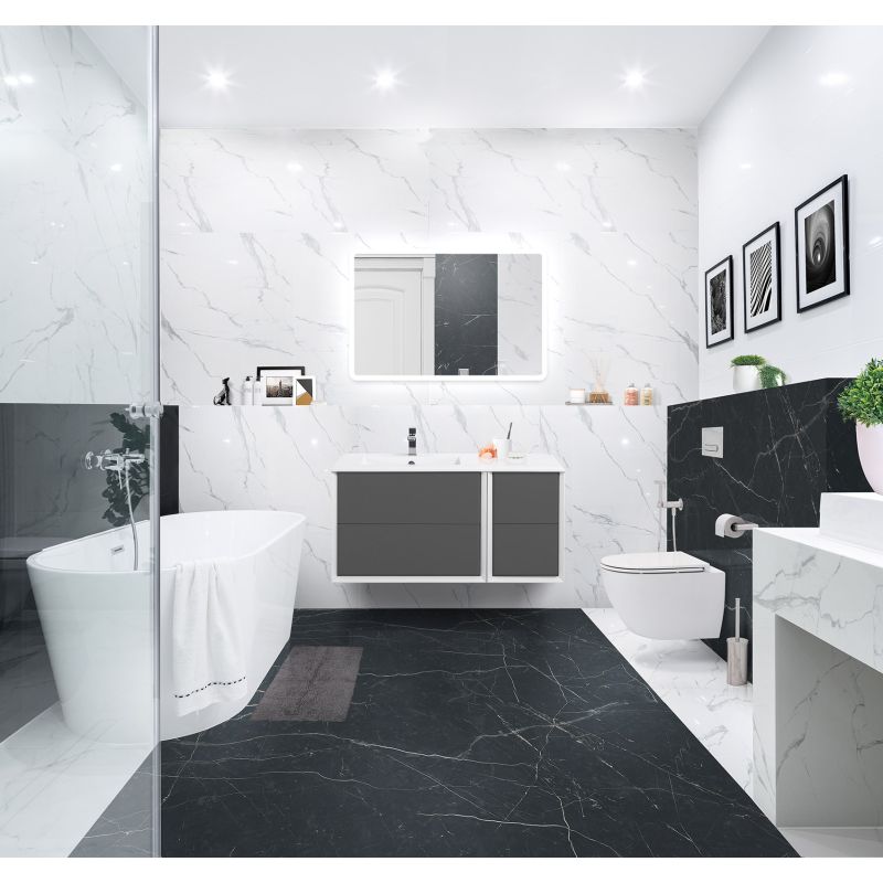 Шкафчик подвесной совместимый с базой под раковину CEZARES BELLAGIO 55302 Серый