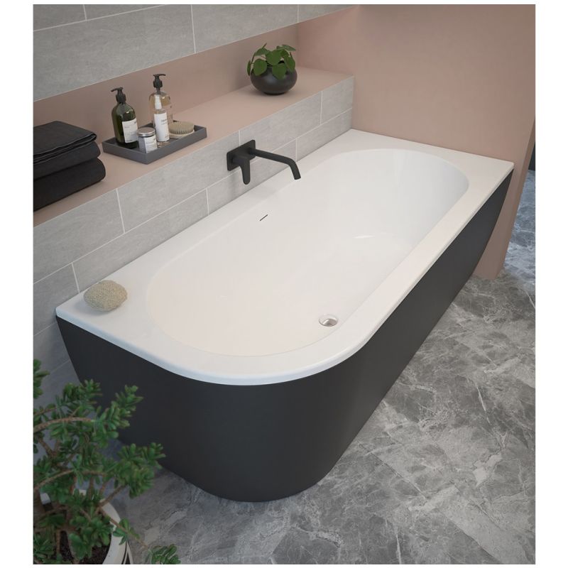 Акриловая ванна CEZARES SLIM CORNER-180-80-60-R-NERO-SET