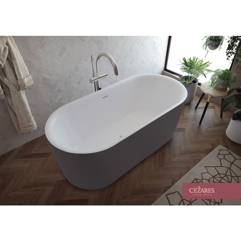 Акриловая ванна CEZARES METAURO-INT-Central-180-80-60-G-W-MATT