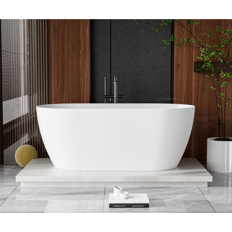 Ванна из искусственного камня Solid Surface 1500x750x575, CEZARES CZR-RELAX-150-75-57-SSB