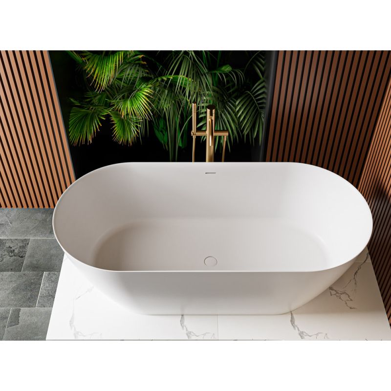 Ванна из искусственного камня Solid Surface 1500x750x575, CEZARES CZR-RELAX-150-75-57-SSB