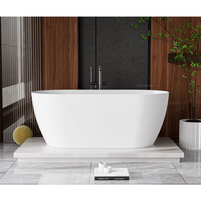 Ванна из искусственного камня Solid Surface 1700x800x575, CEZARES CZR-RELAX-170-80-57-SSB