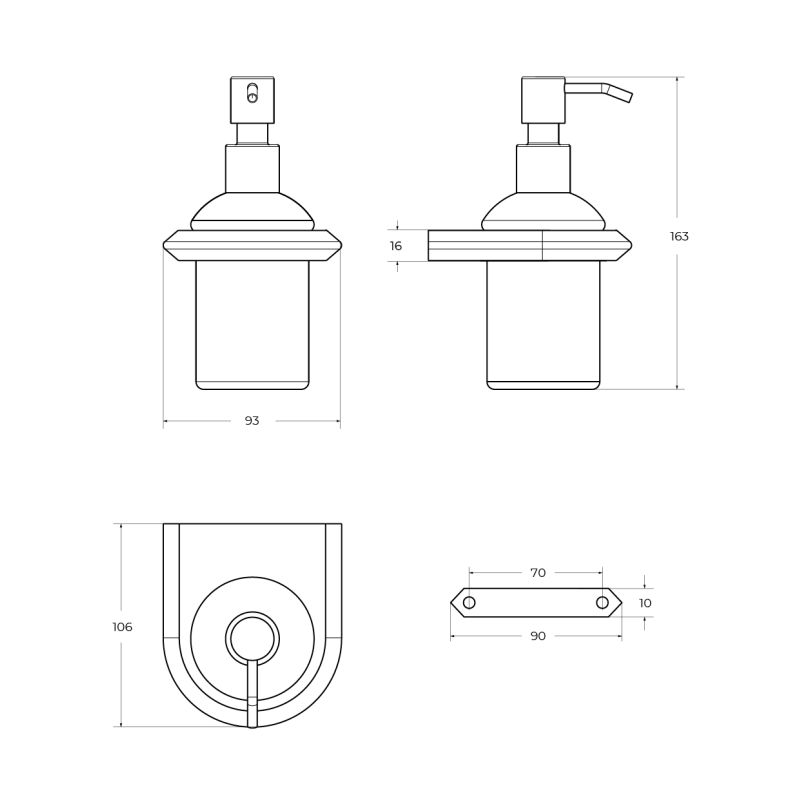 Диспенсер для мыла подвесной CEZARES LINER-SOIS-V-01