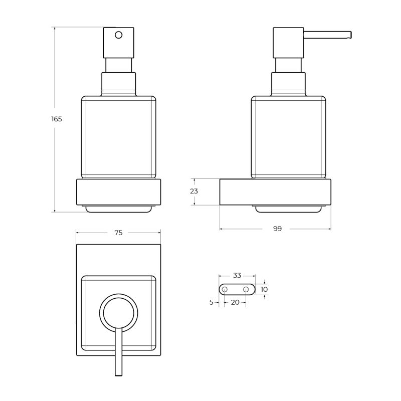 Диспенсер для мыла подвесной CEZARES SLIDER-SOIS-V-NOP