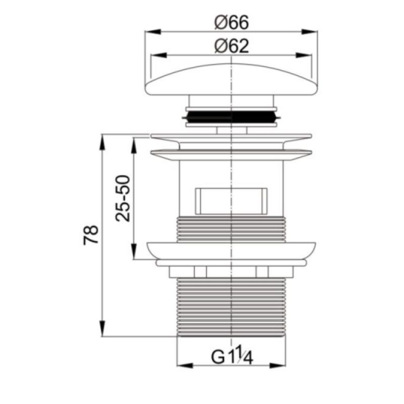 Донный клапан с переливом Cezares CZR-SAT7-Bi