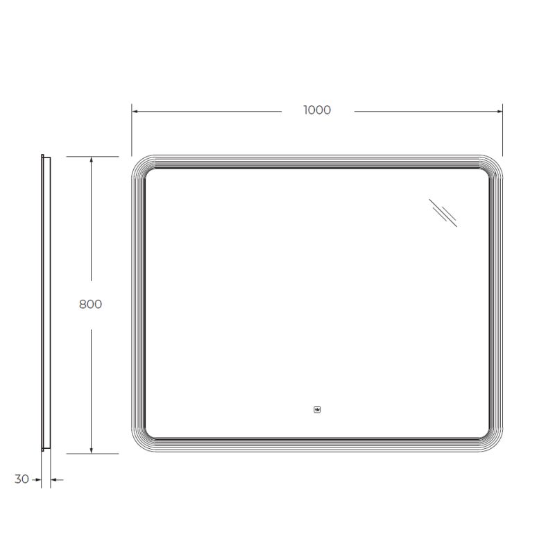 Зеркало Cezares CZR-SPC-DUET-1000-800-LED-TCH