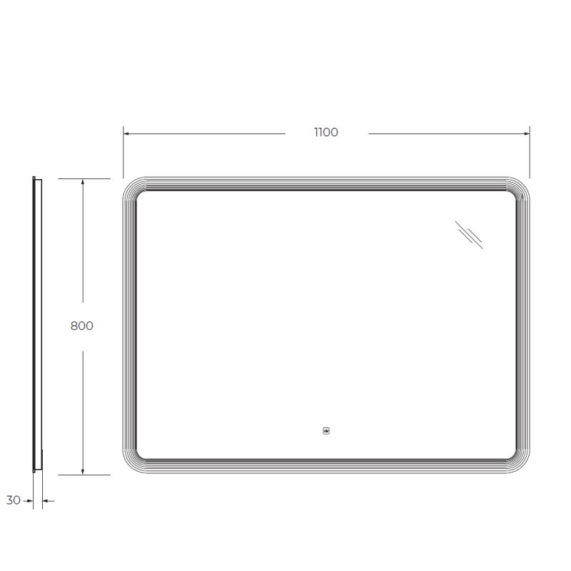 Зеркало Cezares CZR-SPC-DUET-1100-800-LED-TCH