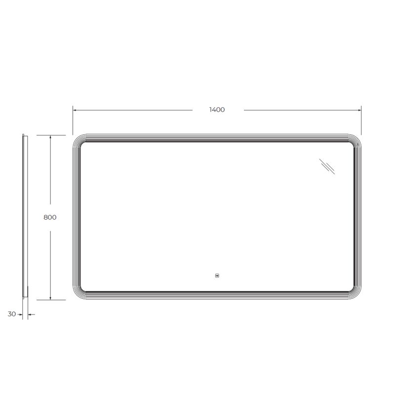 Зеркало Cezares CZR-SPC-DUET-1400-800-LED-TCH