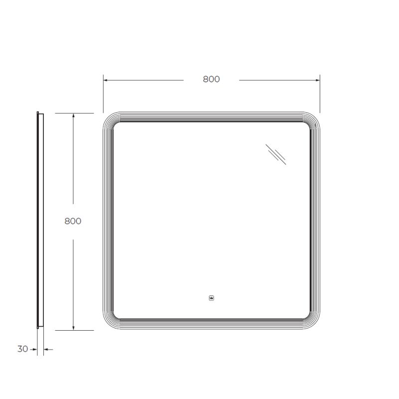 Зеркало Cezares CZR-SPC-DUET-800-800-LED-TCH