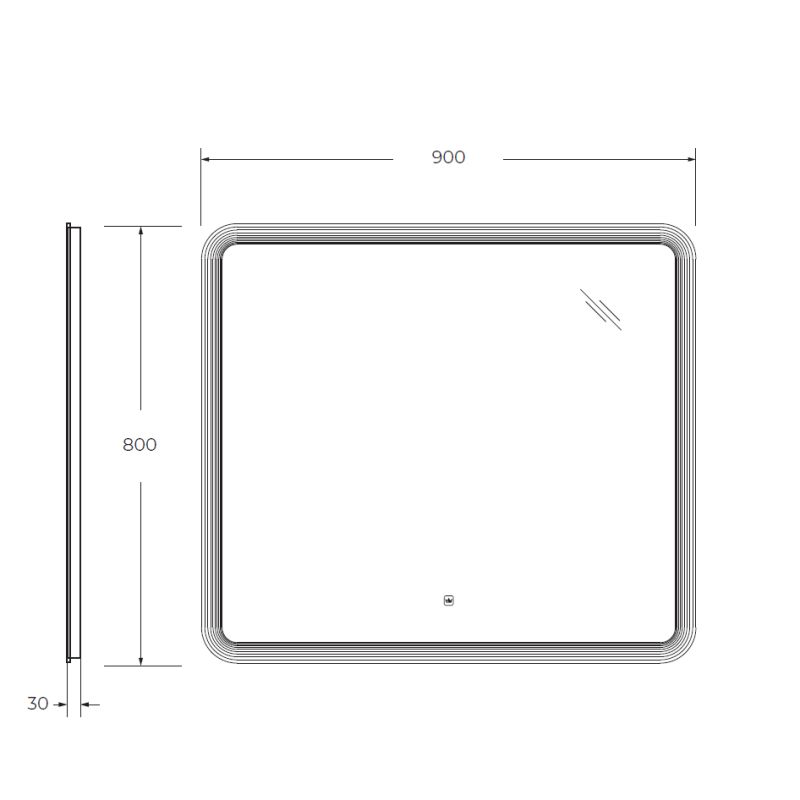 Зеркало Cezares CZR-SPC-DUET-900-800-LED-TCH