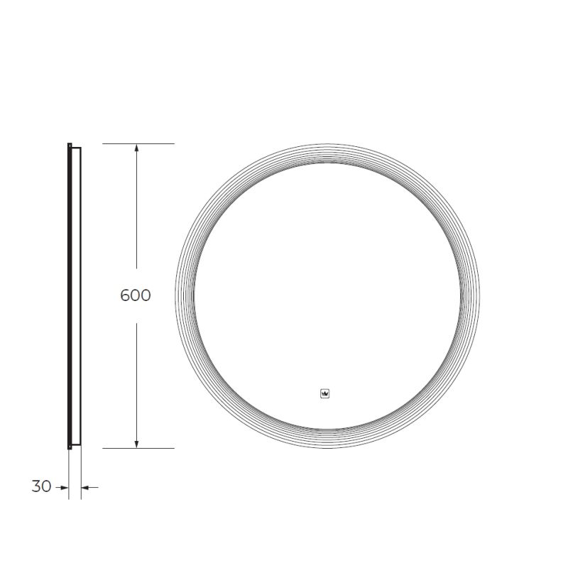 Зеркало Cezares CZR-SPC-ECO-600-LED-TCH
