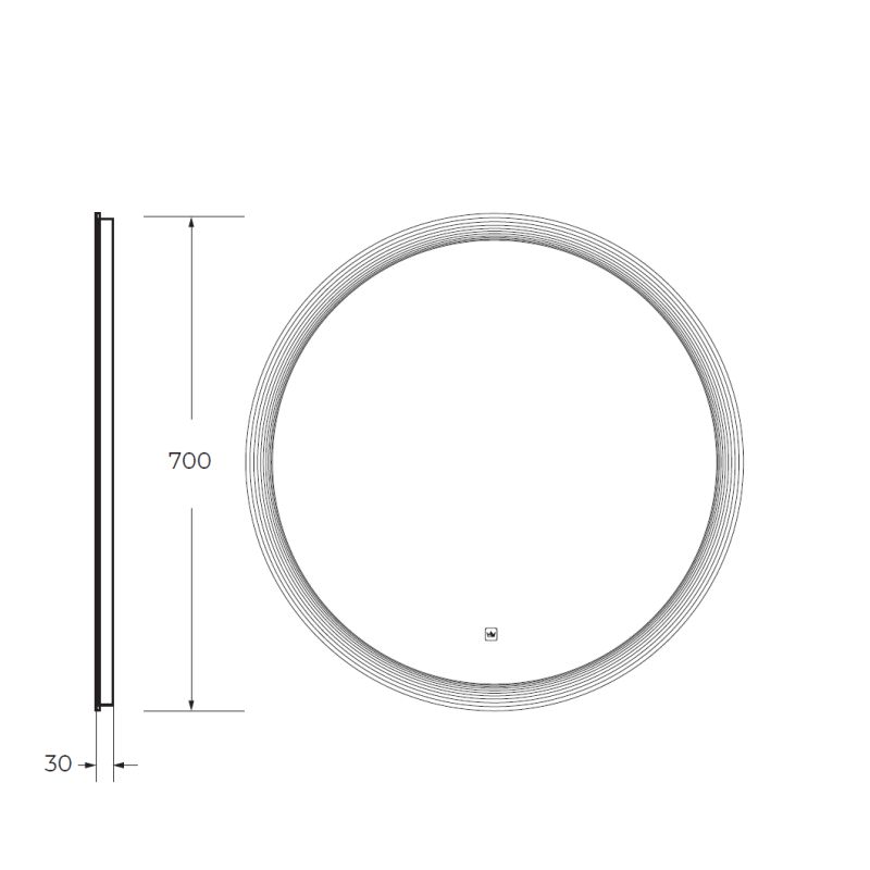 Зеркало Cezares CZR-SPC-ECO-700-LED-TCH