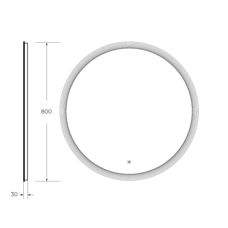 Зеркало Cezares CZR-SPC-ECO-800-LED-TCH