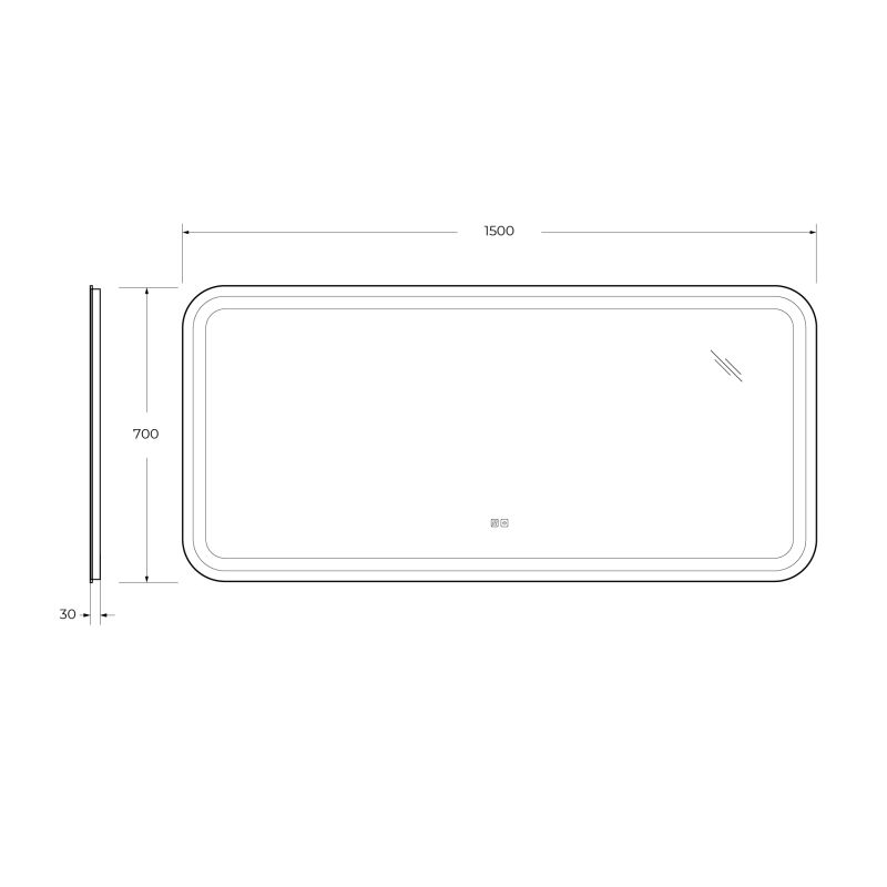 Зеркало Cezares CZR-SPC-STYLUS-1500-700-TCH-WARM