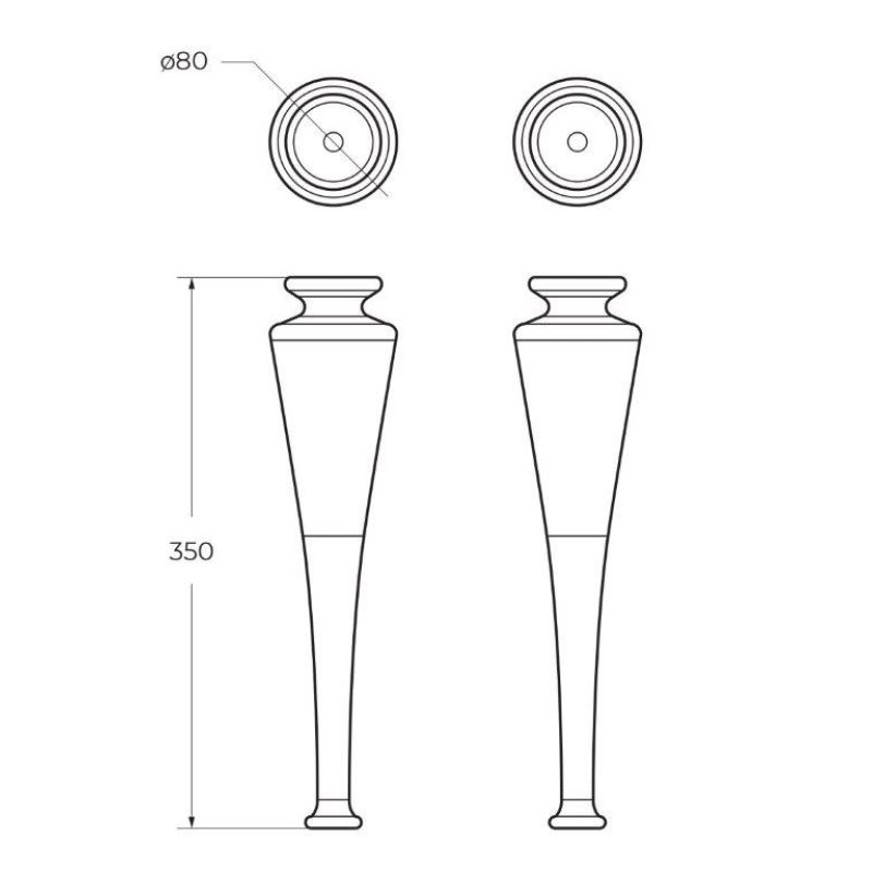 Ножки для шкафчика, комплект 2 штуки CEZARES TIFFANY 40339 Bianco Opaco